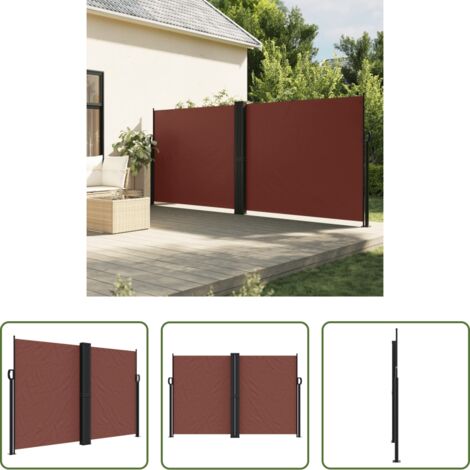 Tenda da giardino -  Tenda da Sole Laterale Retrattile Marrone 160x600 cm