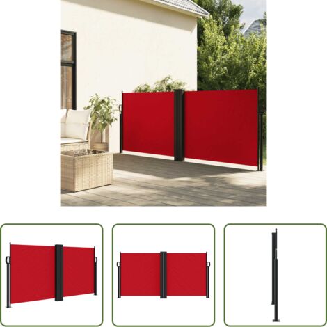 Tenda da giardino -  Tenda da Sole Laterale Retrattile Rossa 120x1000 cm