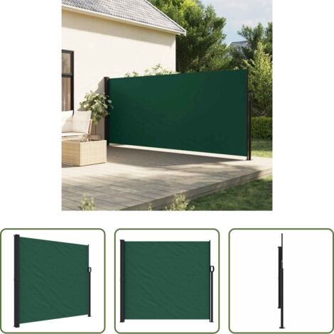 Tenda da giardino -  Tenda da Sole Laterale Retrattile Verde Scuro 180x600 cm