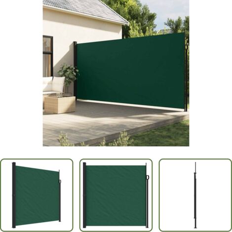Tenda da giardino -  Tenda da Sole Laterale Retrattile Verde Scuro 200x600 cm