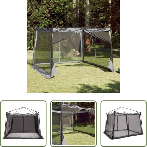 Tenda da giardino - Tenda interna Grigio e arancione 303 x 303 x 196 cm taffetà