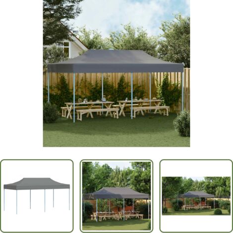 Tenda da giardino -  Tenda Pieghevole Pop-Up 3x6 m Antracite