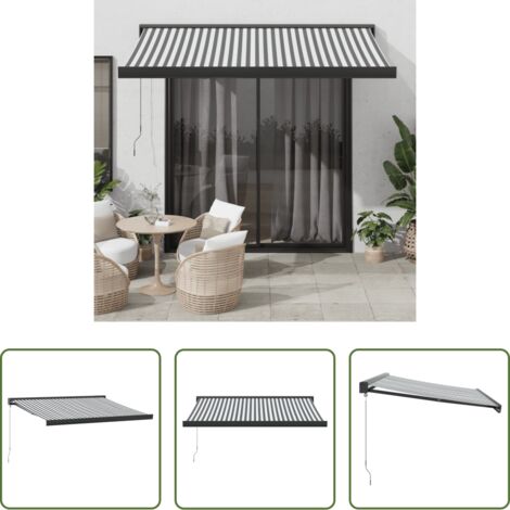 Tenda da giardino -  Tenda Retrattile Antracite e Bianca 3,5x2,5m Tessuto/Alluminio