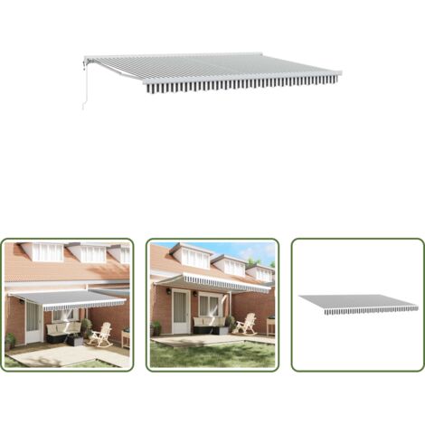 Tenda da giardino -  Tenda Retrattile Antracite e Bianca 4,5x3 m Tessuto e Alluminio