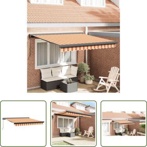 Tenda da giardino -  Tenda Retrattile Gialla e Bianca 3x2,5 m in Tessuto e Alluminio