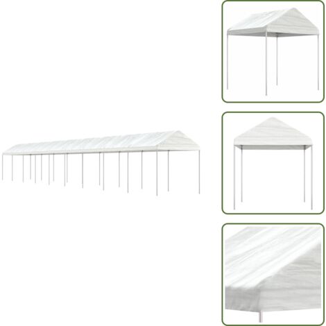 Tenda da giardino - vidaXL Gazebo con Tetto Bianco 20,07x2,28x2,69 m in Polietilene - Tenda da evento