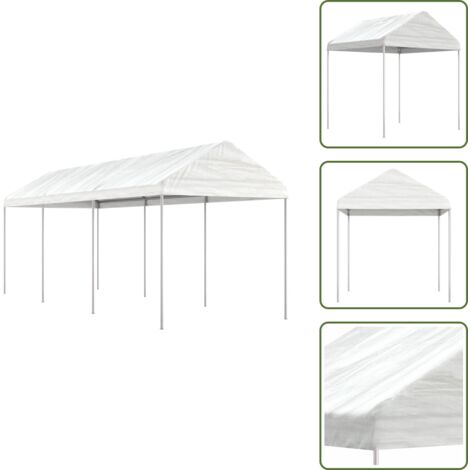 Tenda da giardino - vidaXL Gazebo con Tetto Bianco 6,69x2,28x2,69 m in Polietilene - Tenda da evento