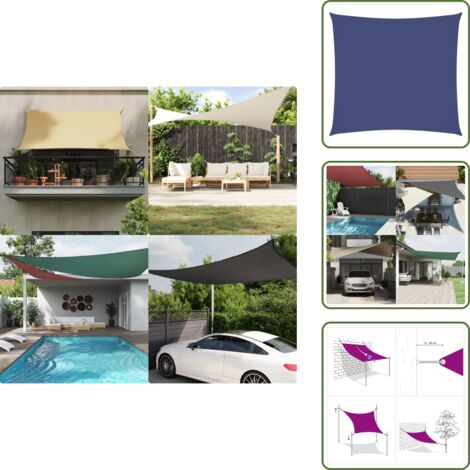 Tenda da giardino - vidaXL Vela Parasole in Tela Oxford Quadrata 3,6x3,6 m Blu - Tenda da terrazza