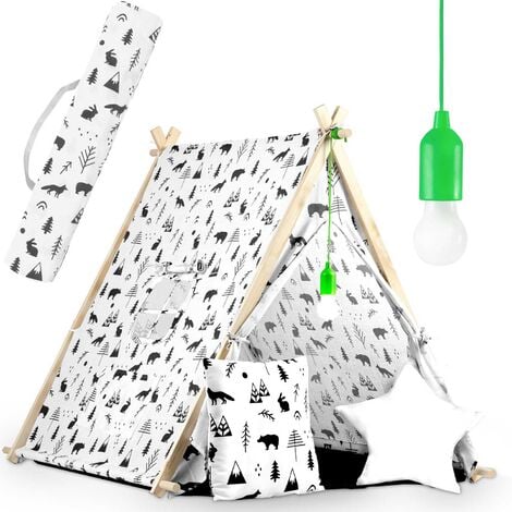 Tenda letto per bambini ilan in pino bianco 90x190cm - Atmosphera créateur  d'intérieur