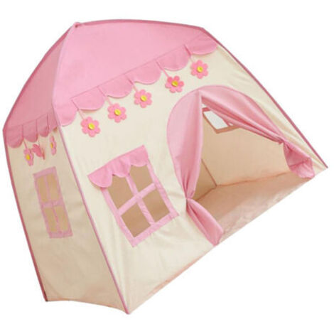Tenda da gioco per bambine, tenda da gioco da principessa, per interni/cameretta, sicura per esterni, atossica, con batuffoli di cotone, luci, corona da principessa di Frozen