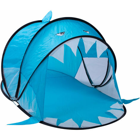 Tenda da Gioco per Bambini 183x96x86 cm con Apertura Pop-Up Squalo Blu