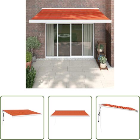 Tenda da patio -  Tenda Retrattile Arancione Marrone 3x2,5 m Tessuto e Alluminio