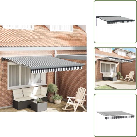 Tenda da patio - vidaXL Tenda da Sole Antracite e Bianca 3x2,5 m Tessuto e Alluminio - Tenda da balcone