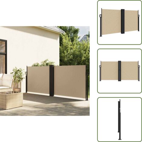 Tenda da patio - vidaXL Tenda da Sole Laterale Retrattile Beige 120x600 cm - Tenda da terrazza