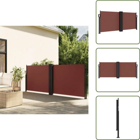 Tenda da patio - vidaXL Tenda da Sole Laterale Retrattile Marrone 100x600 cm - Tenda da terrazza