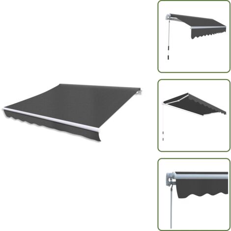 Tenda da patio - vidaXL Tenda da Sole Pieghevole Manuale 300 cm Antracite - Tenda da sole manuale