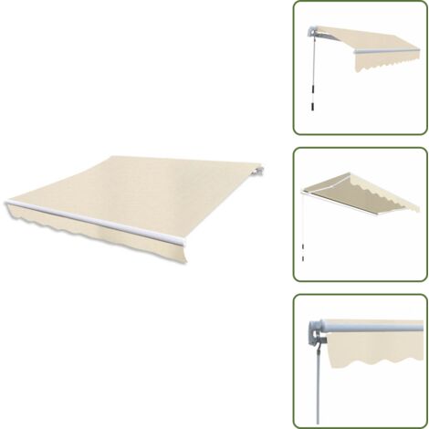 Tenda da patio - vidaXL Tenda da Sole Pieghevole Manuale 300 cm Crema - Tenda da sole manuale