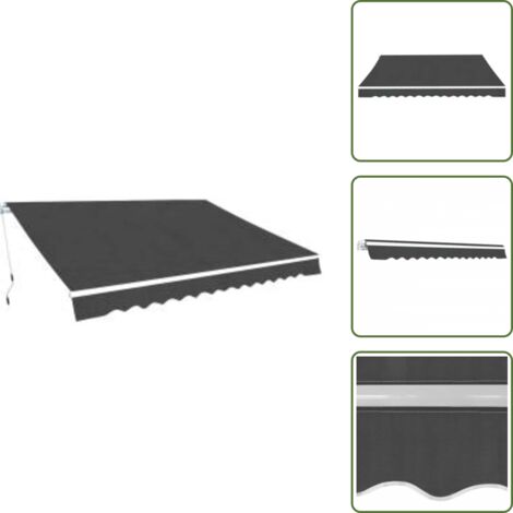 Tenda da patio - vidaXL Tenda da Sole Pieghevole Manuale 600 cm Antracite - Tenda da sole manuale