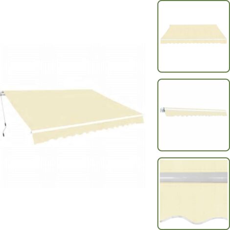 Tenda da patio - vidaXL Tenda da Sole Pieghevole Manuale 600 cm Crema - Tenda da sole manuale