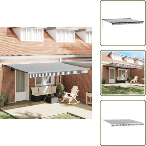 Tenda da patio - vidaXL Tenda Retrattile Antracite e Bianca 4,5x3 m Tessuto e Alluminio - Tenda a parete