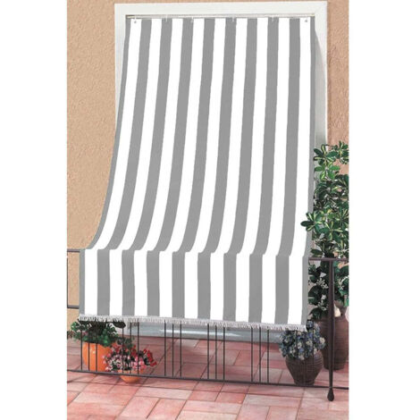 Tenda da sole 140x250 cm a caduta in poliestere ombreggiante da balcone -  Panna/Grigia