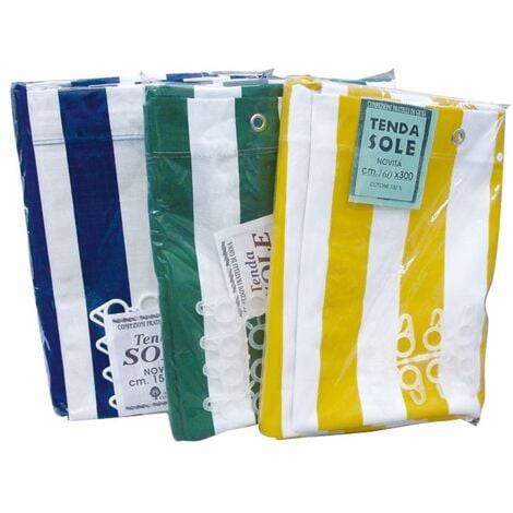 TUTTACASA Tenda da sole in cotone telato 140x290 cm colore: Panna/Marrone