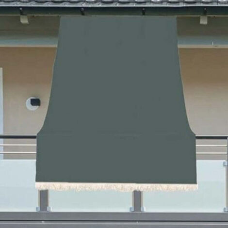 Tenda da sole 140x300 cm a caduta in poliestere da balcone ombreggiante -  Grigia