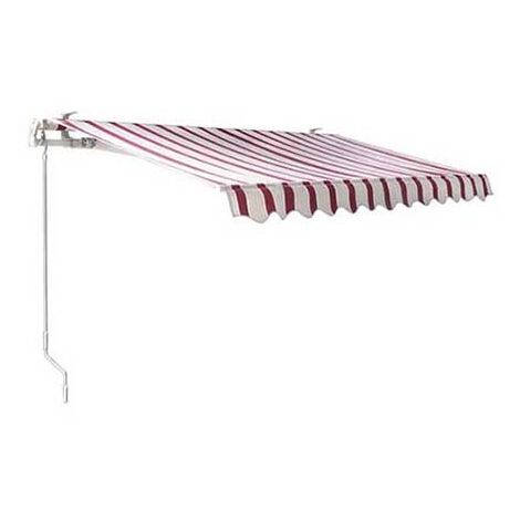 Tenda da sole a barra quadra 250x200 cm avvolgibile rigato bordeaux