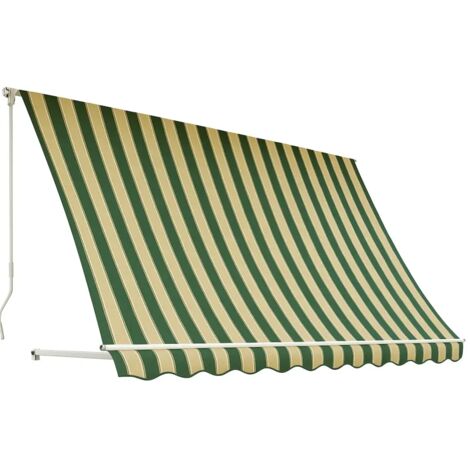 Tenda da Sole a Caduta 100x250 cm Verde Bianco Rigato Senza Cassone