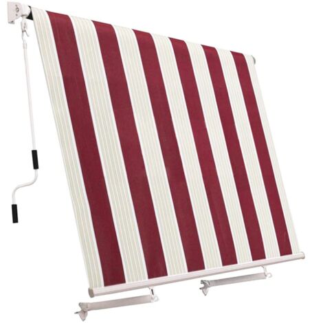 Tenda da sole a caduta 200x250 cm bordeaux bianco senza cassone