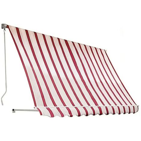 Tenda da Sole a Caduta 250x250 Riga Rossa con Bracci Senza Cassone