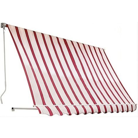 BRICOSHOP24 Tenda da Sole a Caduta 300x250 Riga Rossa con Bracci Senza Cassone