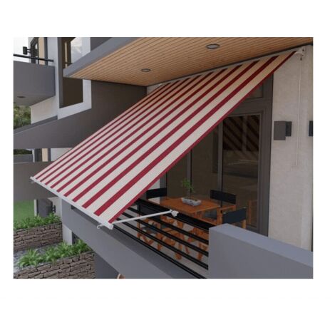 TENDA DA SOLE A CADUTA BALCONE SENZA CASSONE 3x2,5 MT BEIGE/BORDEAUX BRACCI 4900