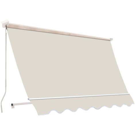 Tenda da sole a caduta braccetti balcone cassone 3x2,5 mt beige 5403