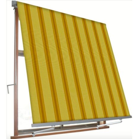 TENDA DA SOLE A CADUTA BRACCETTI BRACCI ESTERNO 2,5 x 2,5 MT BEIGE OCRA RIGATA 116v