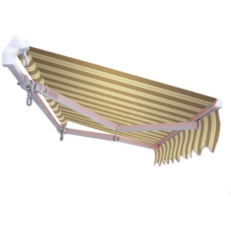 Tenda da Sole a Caduta Bracci Esterno Avvolgibile per Balcone Veranda Panarea - Colore: Beige/Marrone - Formato: 4 x 2.5 m