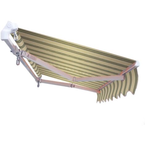 Tenda da Sole a Caduta Bracci Esterno Avvolgibile per Balcone Veranda Panarea - Colore: Beige/Verde - Formato: 4 x 2.5 m