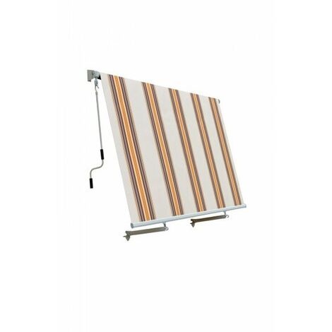 Tenda da sole a caduta con bracci L 245xH 245cm, poliestere 280 gr/m² riga beige Fredi Goly
