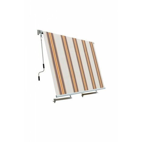 Tenda da sole a caduta con bracci L 300xH 245cm, poliestere 280 gr/m² riga beige Fredi Goly