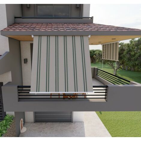 Tenda da sole a caduta con bracci per balcone terrazzo finestra 200cm Grigio Verde Golisa