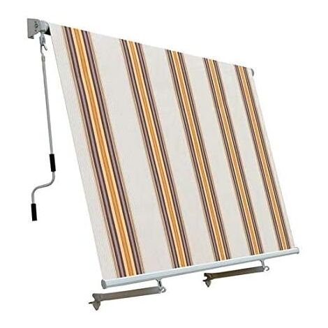 Tenda da sole a caduta con bracci tenda da balcone 3 x 2,45 metri beige rigato tenda parasole per balconi