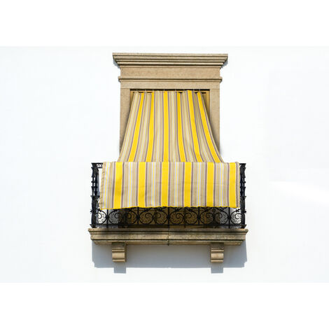 Tenda Da Sole A Caduta Per Esterno Balcone Casa Telo Ombra Modello Riga Fine, misura145x300coloreMarrone