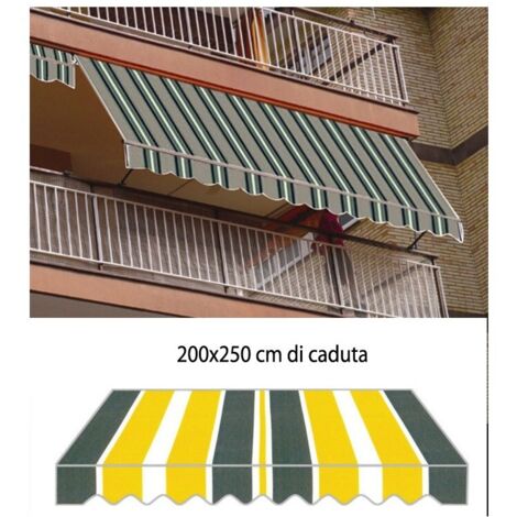 TENDA DA SOLE A CADUTA STRUTTURA ALLUMINIO CM.200X250H DISEGNO P3002 BALCONE