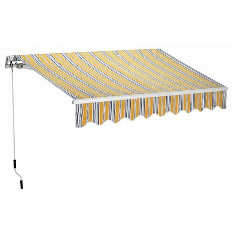 Tenda da sole a parete L.250xH.200cm, in poliestere 280 gr/m² riga giallo Fredi