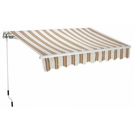 Tenda da sole a parete L.300xH.200cm, in poliestere 280 gr/m² riga beige Fredi