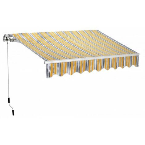 Tenda da sole a parete L.300xH.200cm, in poliestere 280 gr/m² riga giallo Fredi