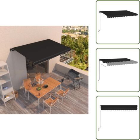 Tenda da sole alluminio - vidaXL Tenda da Sole Retrattile Manuale 450x350 cm Antracite -