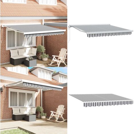 Tenda da Sole Antracite e Bianca 3x2,5 m Tessuto e Alluminio - Tenda retrattile - Tenda da giardino