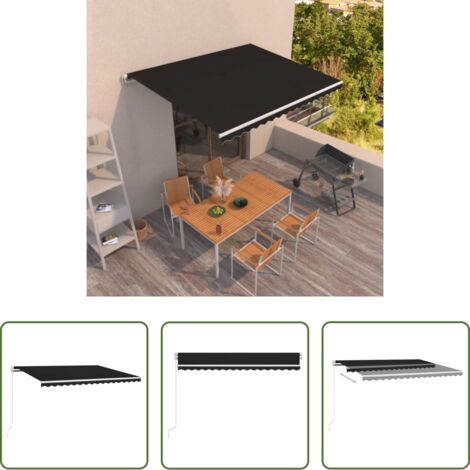 Tenda da sole antracite -  Tenda da Sole Retrattile Manuale 400x350 cm Antracite