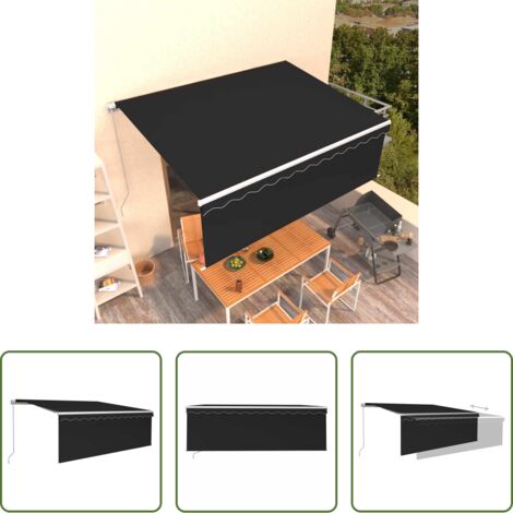 Tenda da sole antracite -  Tenda da Sole Retrattile Manuale con Parasole 4,5x3 m Antracite